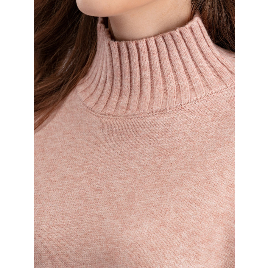 Basic Bae High- Low Turtleneck Long Sleeve Top and Pants Sweater Set Apparel and Accessories