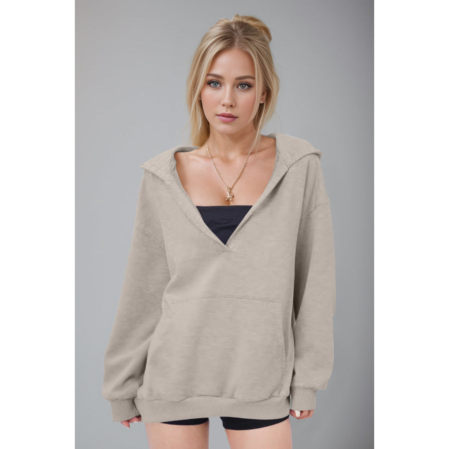 Basic Bae Kangaroo Pocket Long Sleeve Hoodie Apparel and Accessories