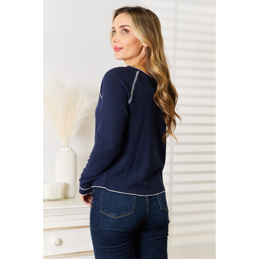 Basic Bae Long Raglan Sleeve Round Neck Top Apparel and Accessories