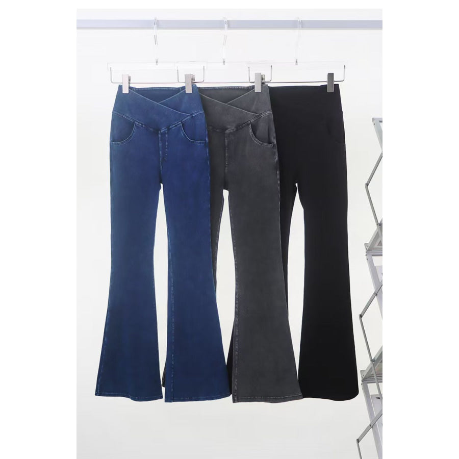 Basic Bae Pocketed Highly Stretchy Bootcut Jeans Apparel and Accessories