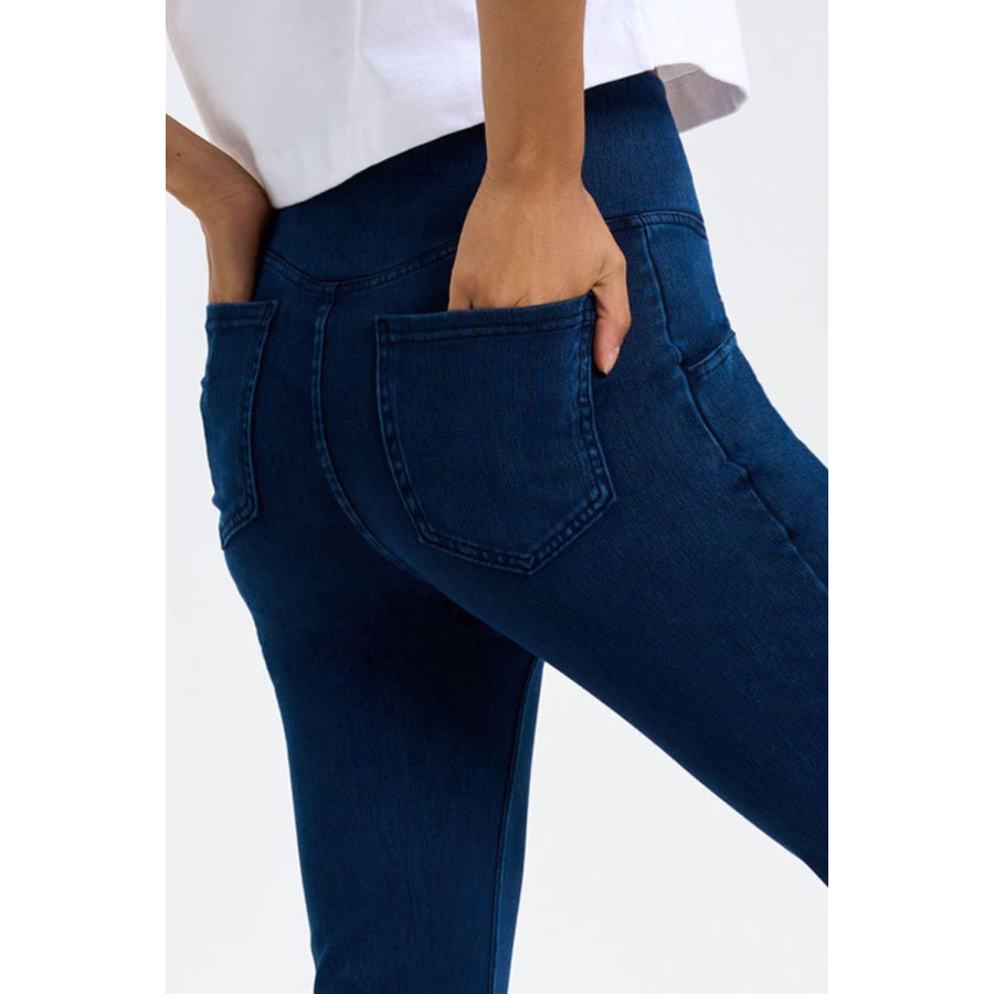 Basic Bae Pocketed Highly Stretchy Bootcut Jeans Apparel and Accessories