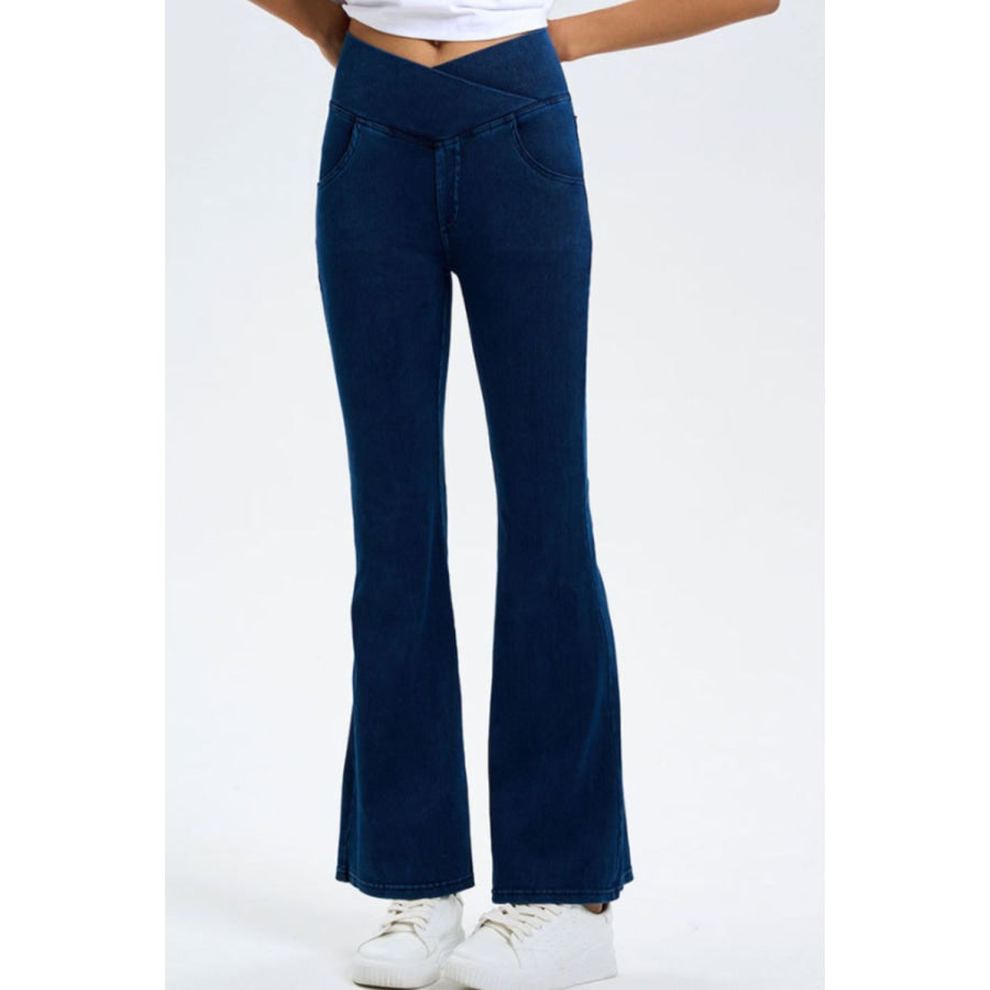 Basic Bae Pocketed Highly Stretchy Bootcut Jeans Apparel and Accessories