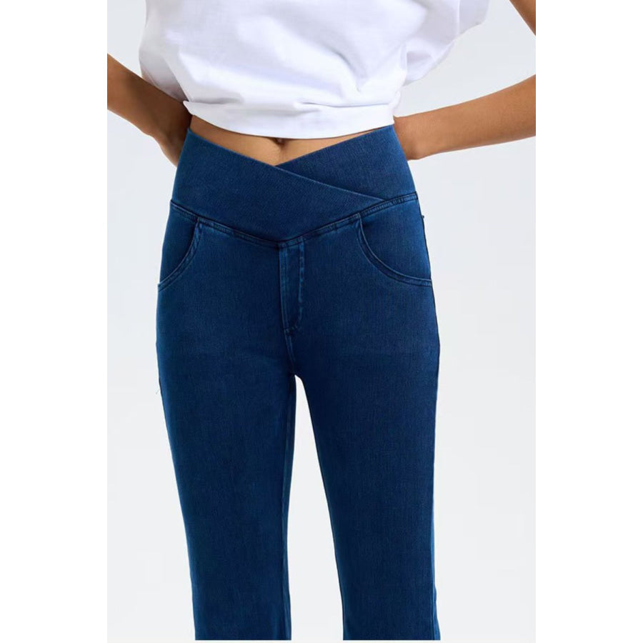 Basic Bae Pocketed Highly Stretchy Bootcut Jeans Apparel and Accessories