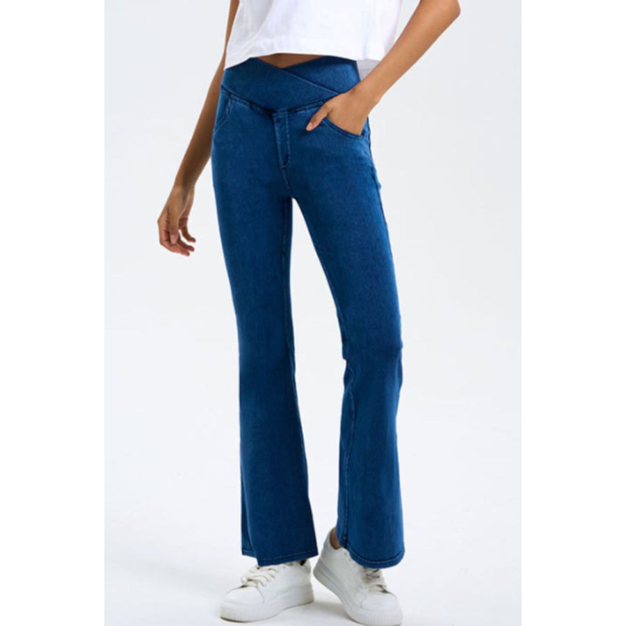 Basic Bae Pocketed Highly Stretchy Bootcut Jeans Apparel and Accessories