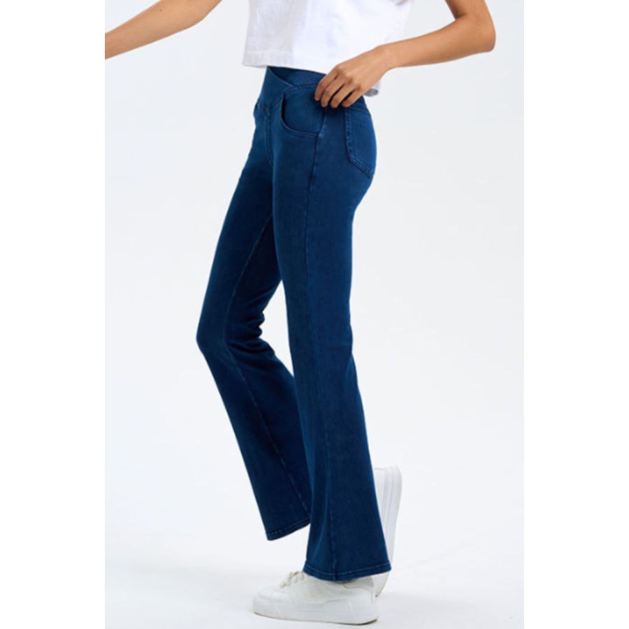 Basic Bae Pocketed Highly Stretchy Bootcut Jeans Apparel and Accessories