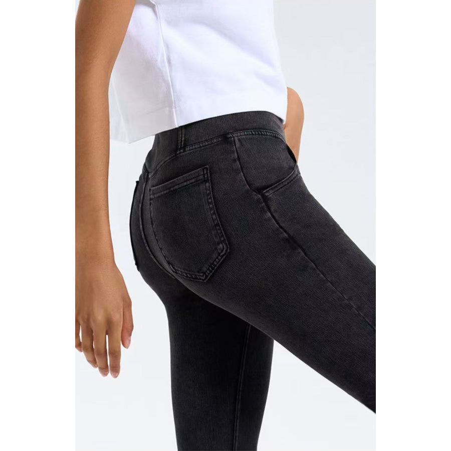 Basic Bae Pocketed Highly Stretchy Bootcut Jeans Apparel and Accessories