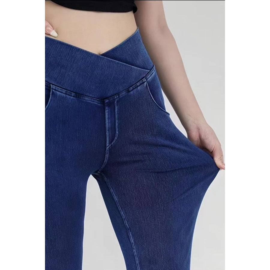 Basic Bae Pocketed Highly Stretchy Bootcut Jeans Apparel and Accessories