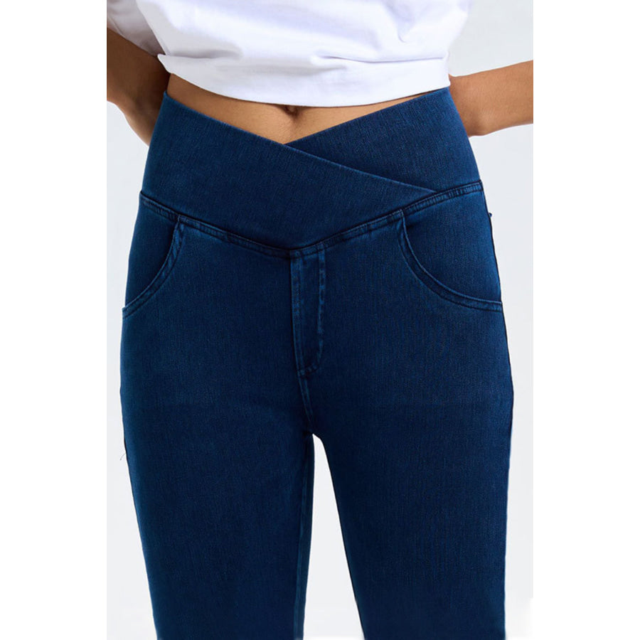 Basic Bae Pocketed Highly Stretchy Bootcut Jeans Navy / S Apparel and Accessories