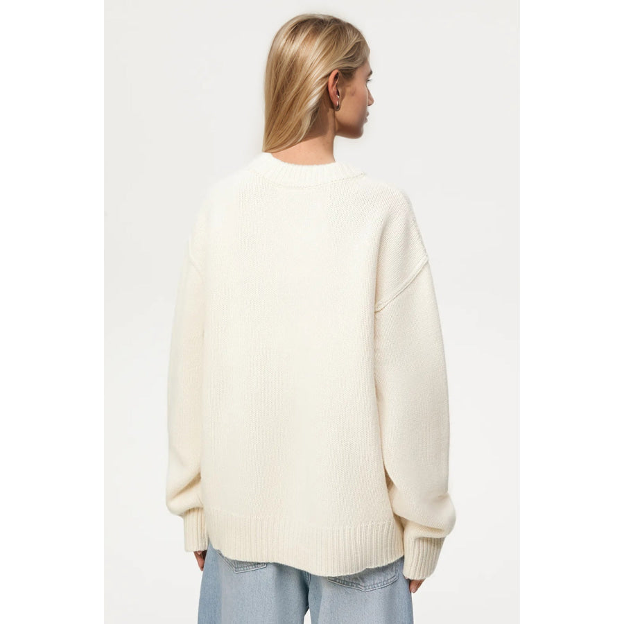 Basic Bae Round Neck Dropped Shoulder Sweater Apparel and Accessories