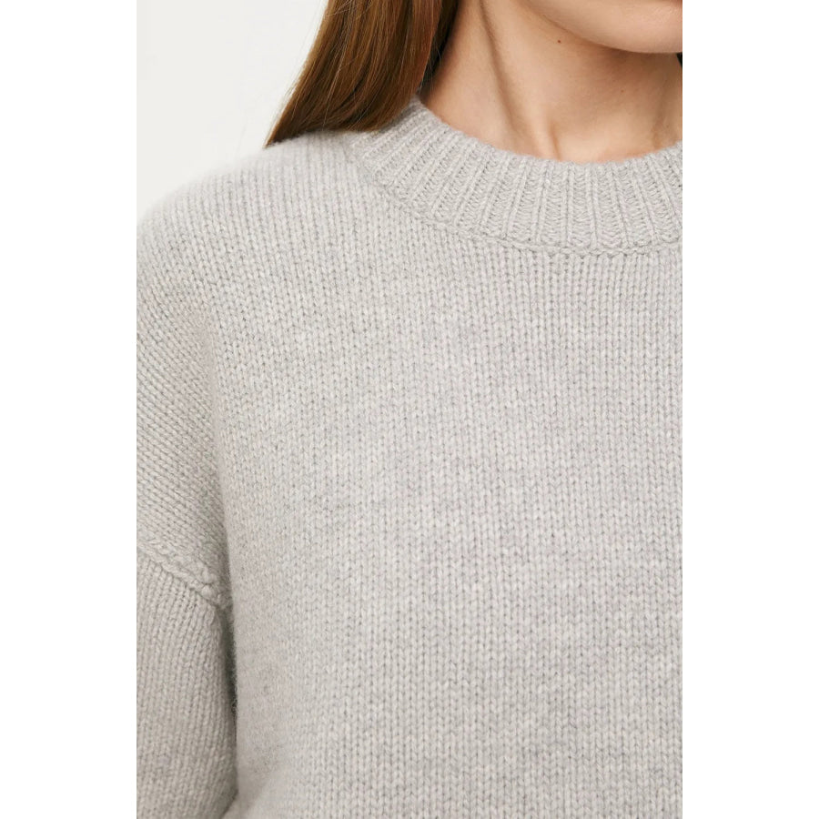 Basic Bae Round Neck Dropped Shoulder Sweater Apparel and Accessories