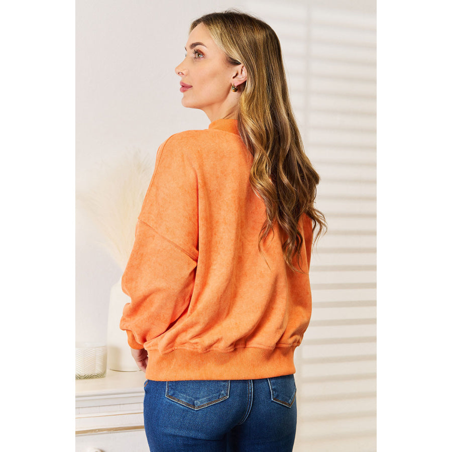 Basic Bae Round Neck Dropped Shoulder Sweatshirt Apparel and Accessories