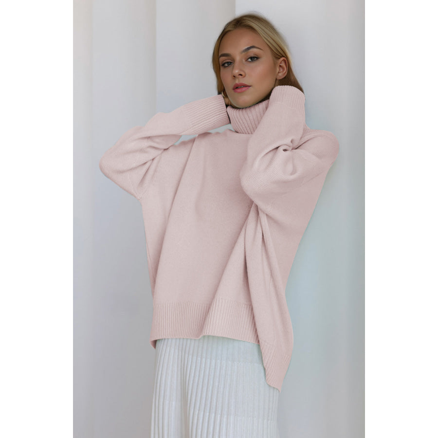 Basic Bae Turtleneck Dropped Shoulder Long Sleeve Sweater Apparel and Accessories