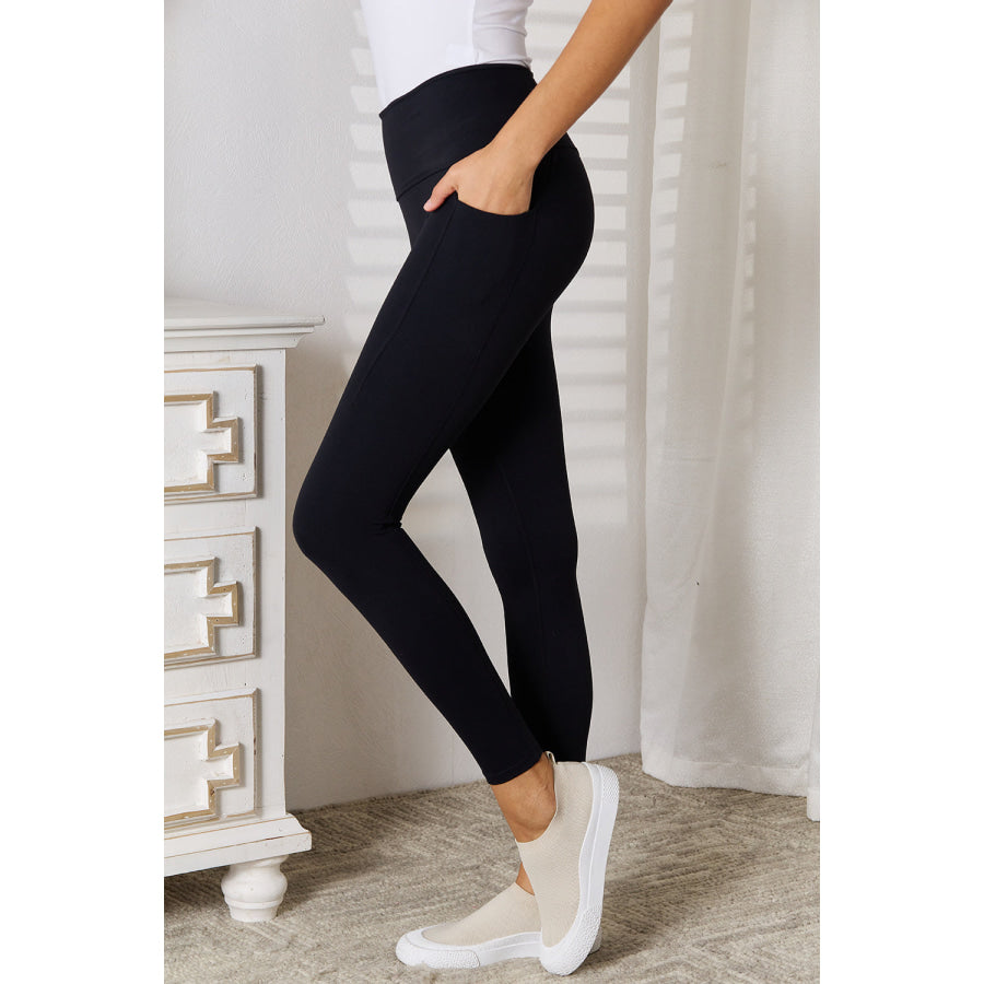 Basic Bae Wide Waistband Sports Leggings Apparel and Accessories