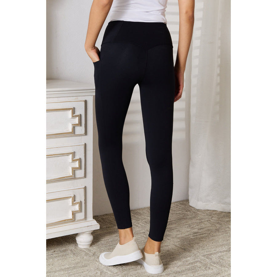 Basic Bae Wide Waistband Sports Leggings Apparel and Accessories