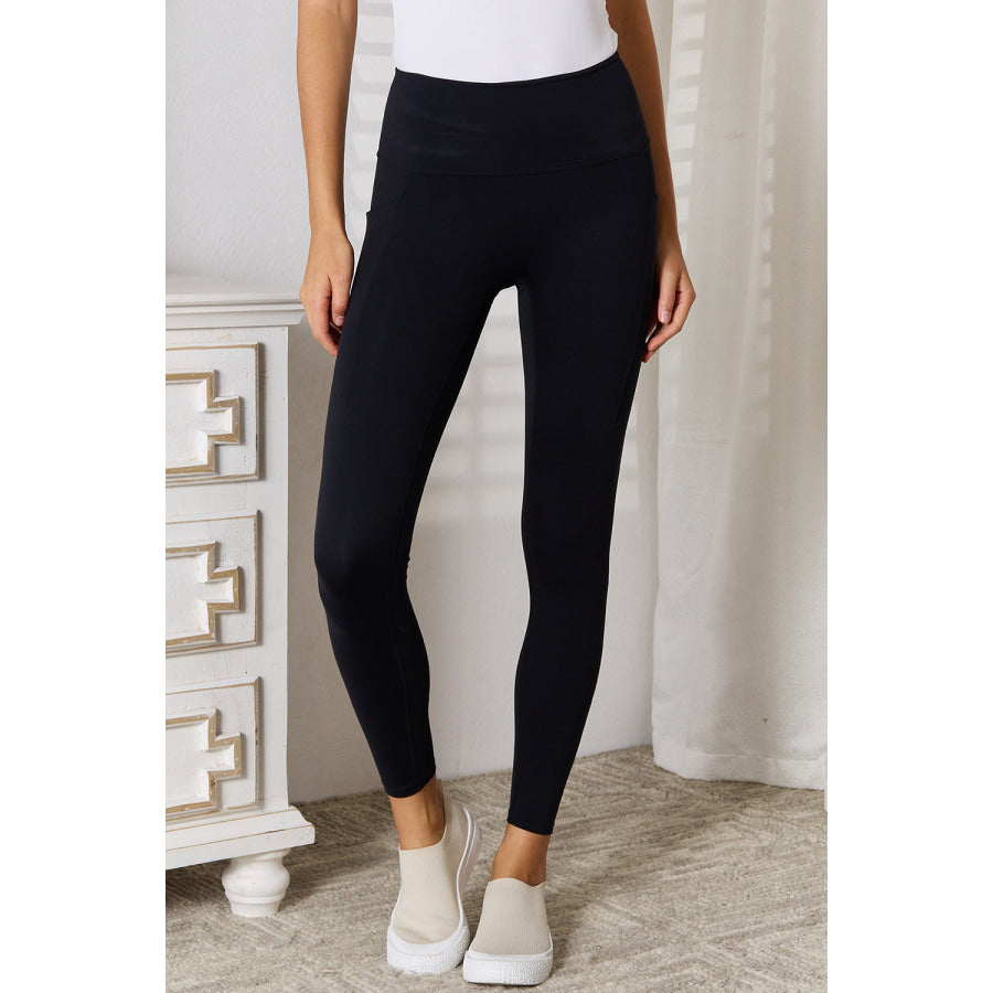 Basic Bae Wide Waistband Sports Leggings Black / S Apparel and Accessories