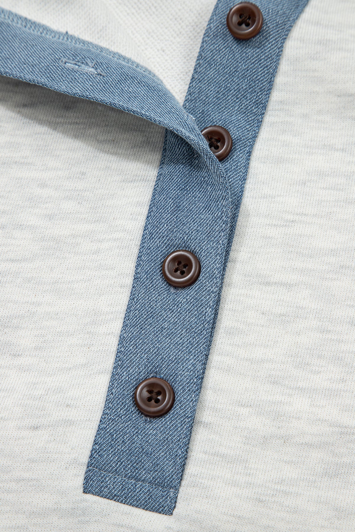 Beige Plus Size Contrast Denim Patchwork Cuffed Sleeve Polo Tee