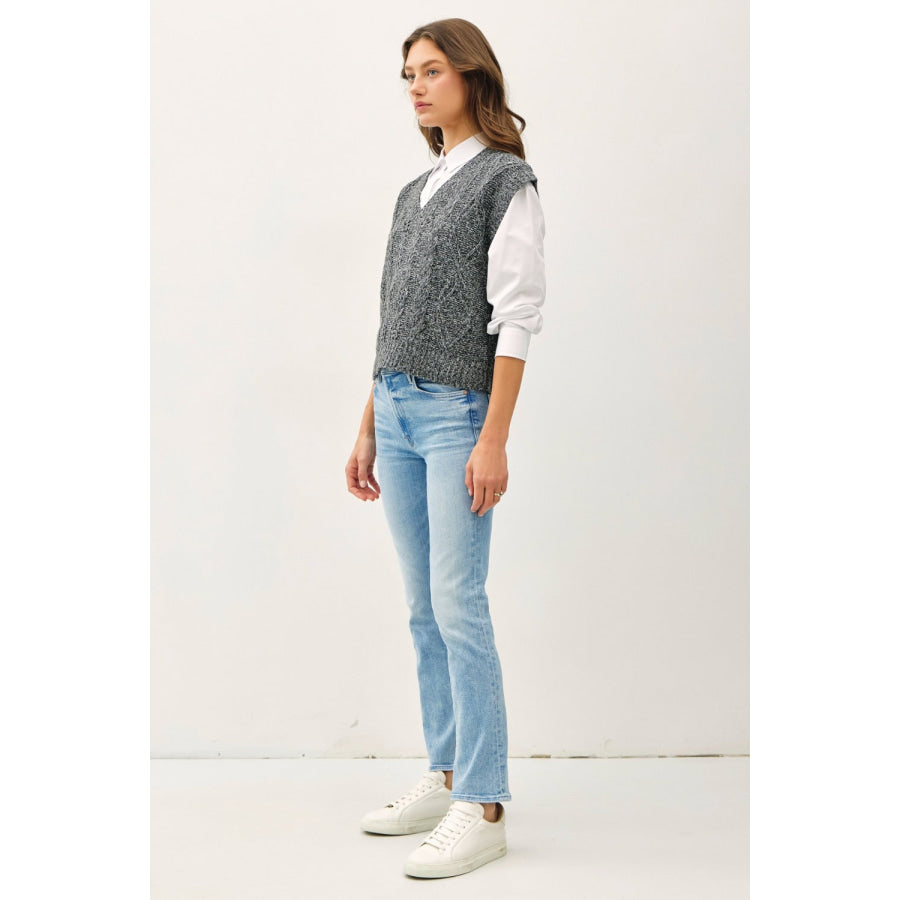 Be Cool Cable Knit V-Neck Sweater Vest Apparel and Accessories