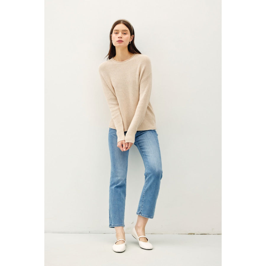 Be Cool Round Neck Long Sleeve Sweater Apparel and Accessories