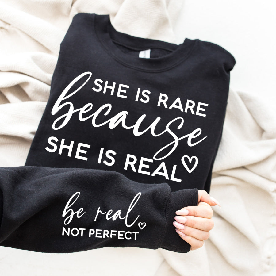 Be Real Not Perfect Graphic Sweatshirt Small Sweatshirt