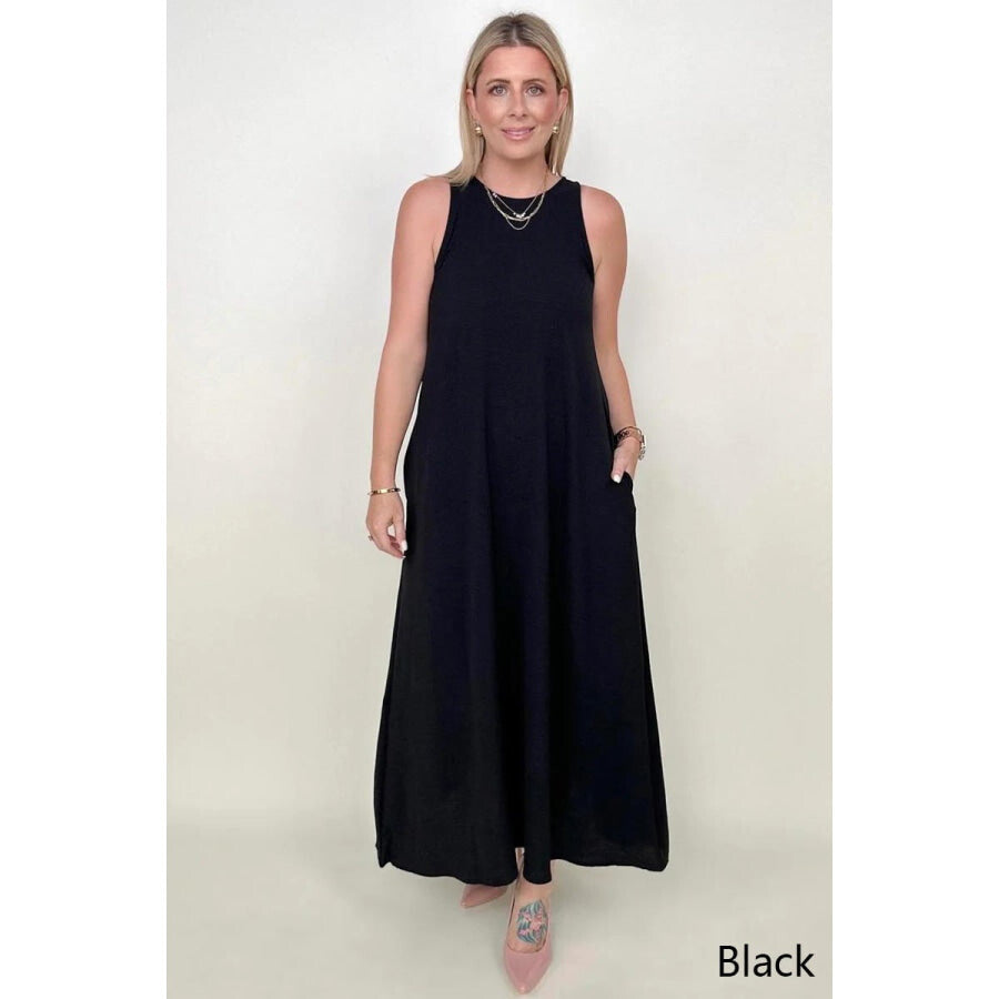 Be Stage Solid Sleeveless Woven Maxi Dress Maxi Dresses