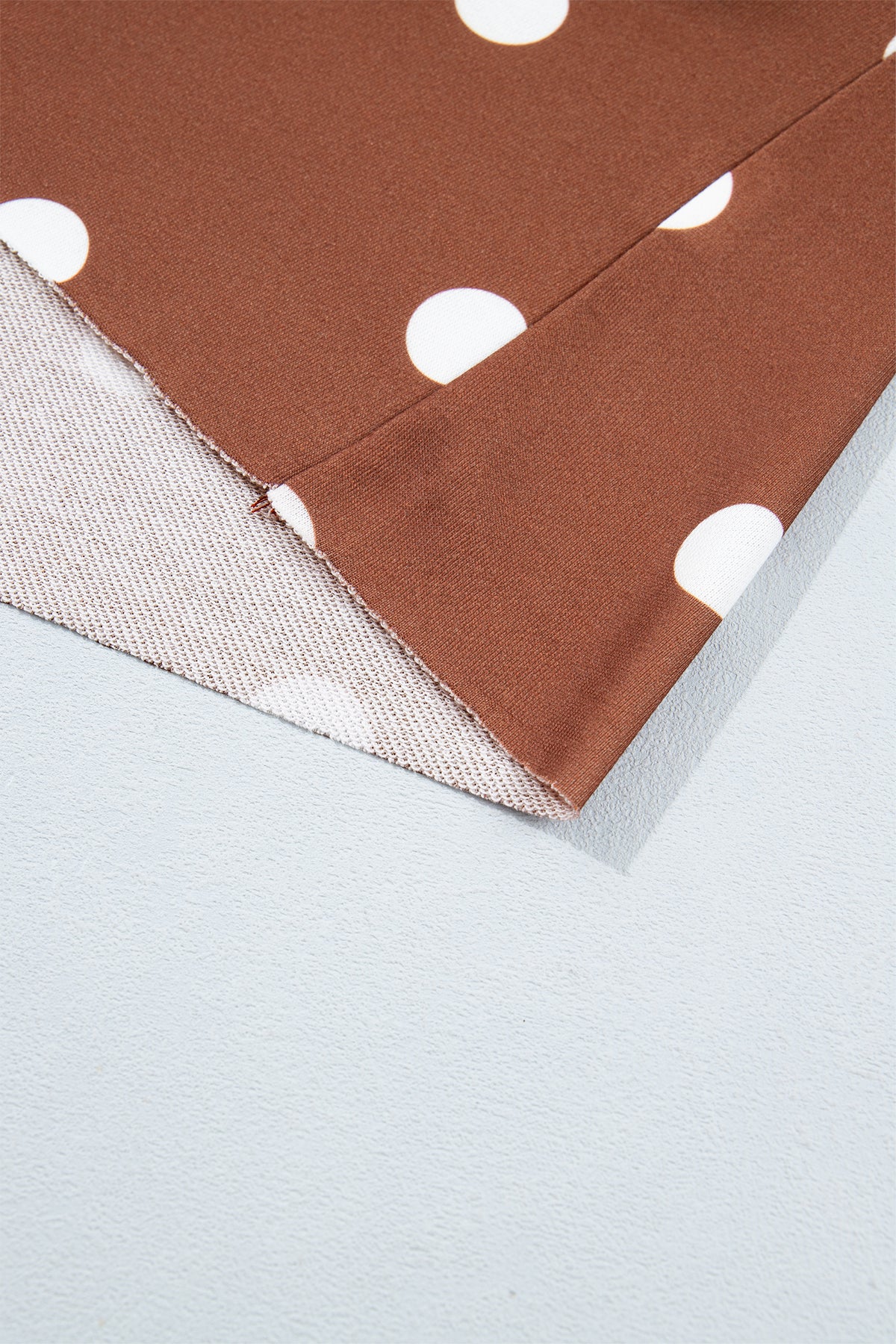 Brown Polka Dot Raw Hem Relaxed Pullover Loose Skort Two Piece Set