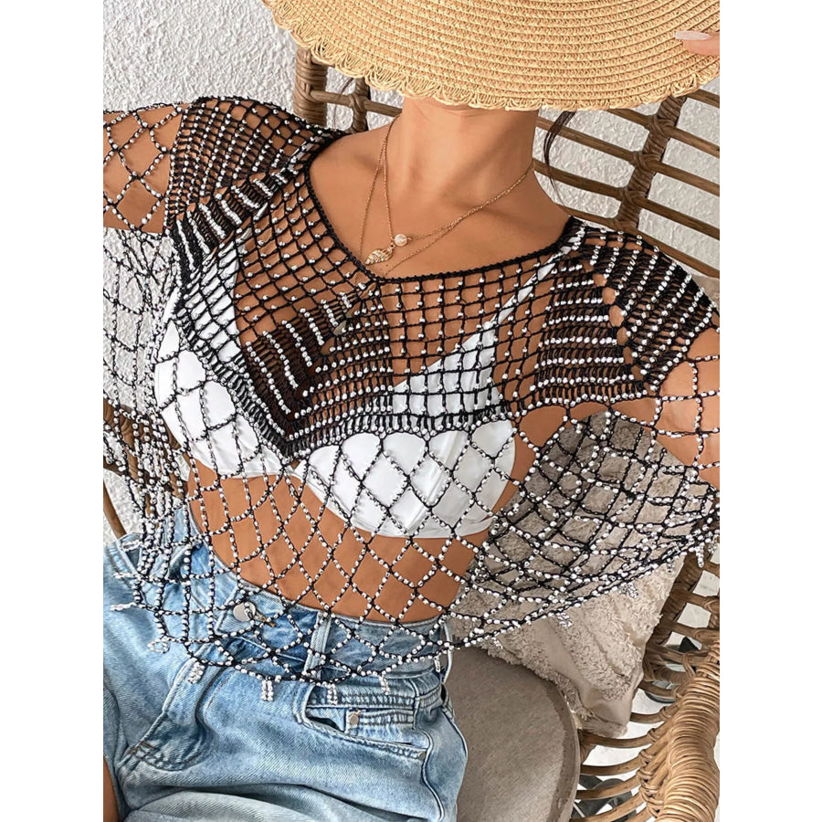 Beaded Crochet Cover Up Apparel and Accessories