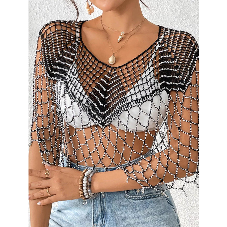 Beaded Crochet Cover Up Apparel and Accessories