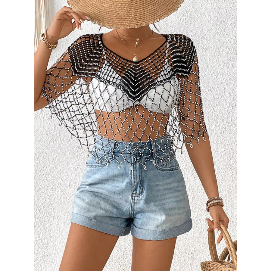 Beaded Crochet Cover Up Apparel and Accessories