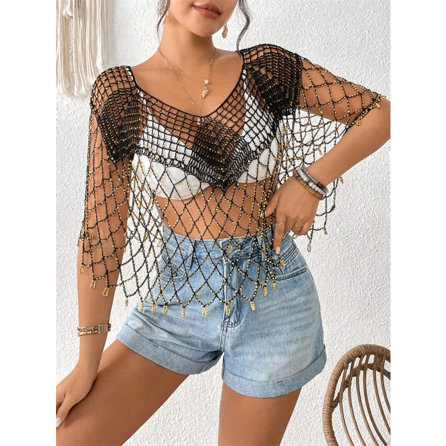 Beaded Crochet Cover Up Apparel and Accessories