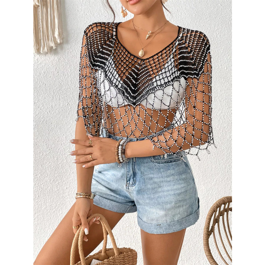 Beaded Crochet Cover Up Apparel and Accessories