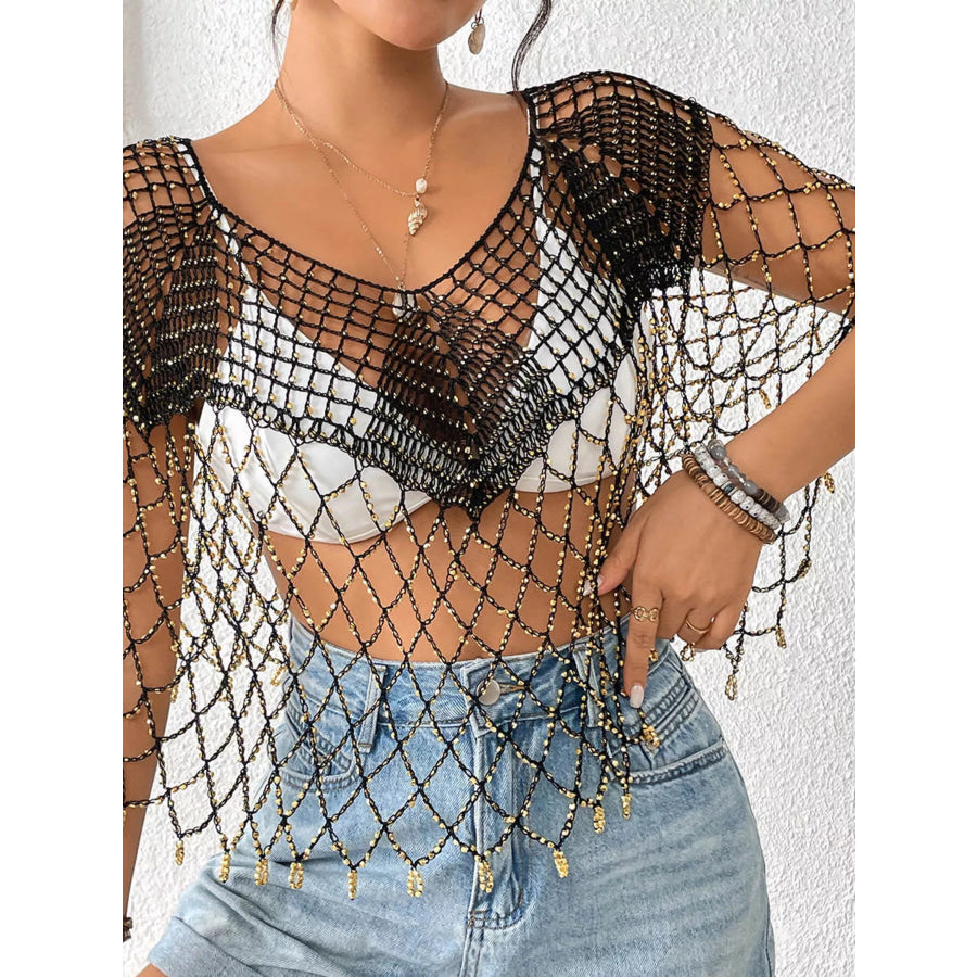 Beaded Crochet Cover Up Apparel and Accessories