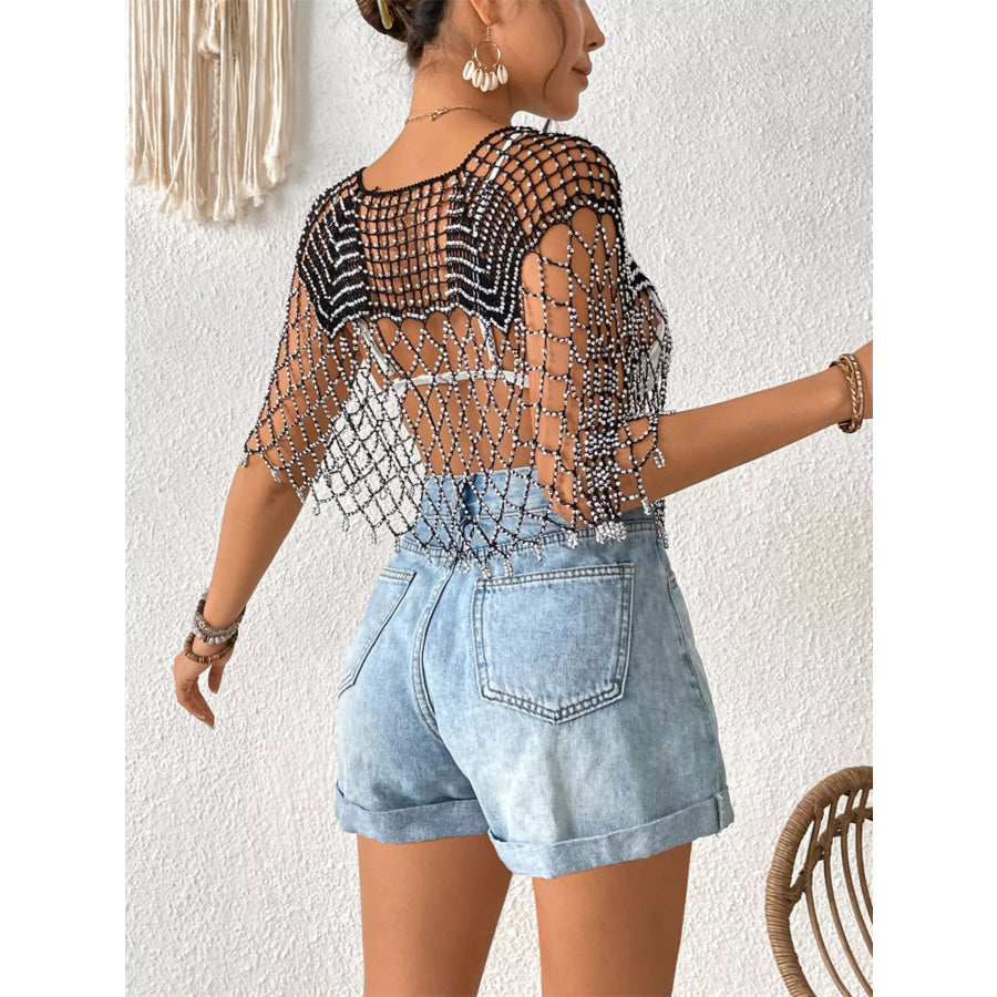 Beaded Crochet Cover Up Apparel and Accessories