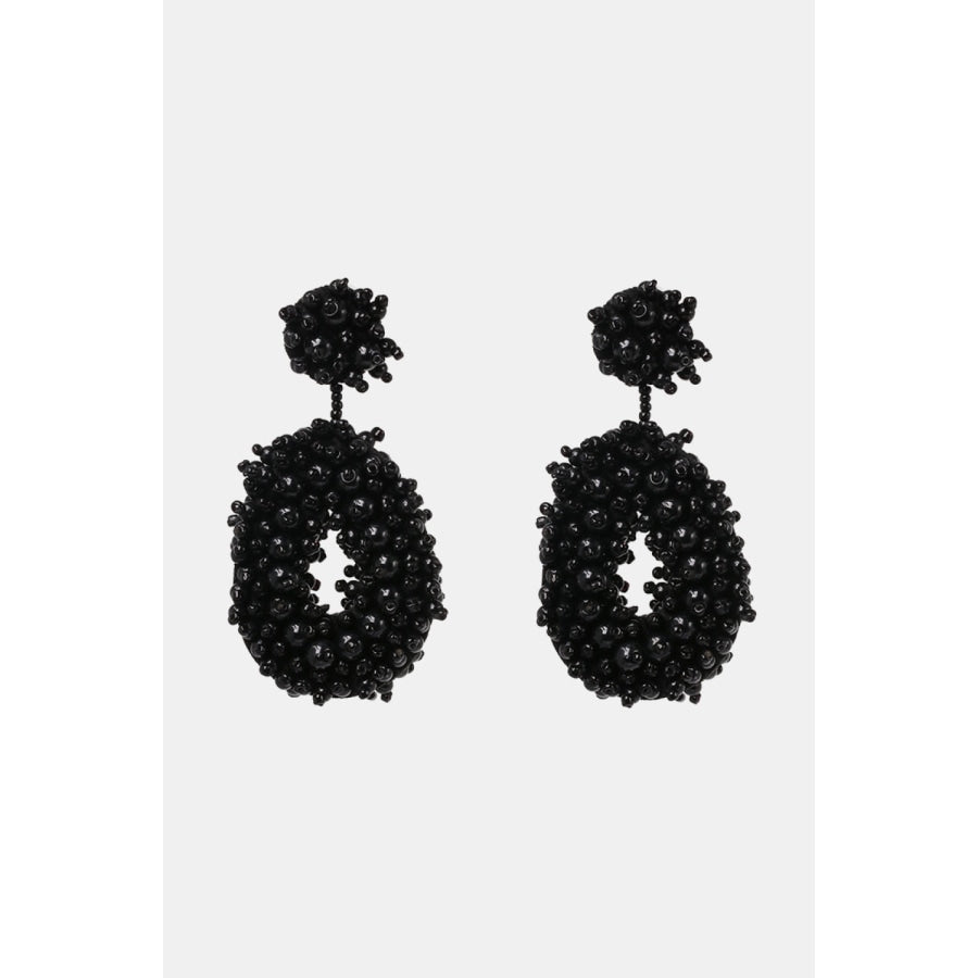 Beaded Dangle Earrings Black / One Size