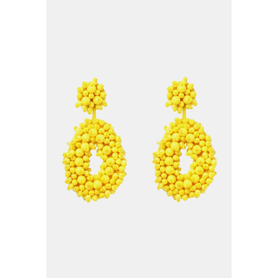 Beaded Dangle Earrings Canary Yellow / One Size