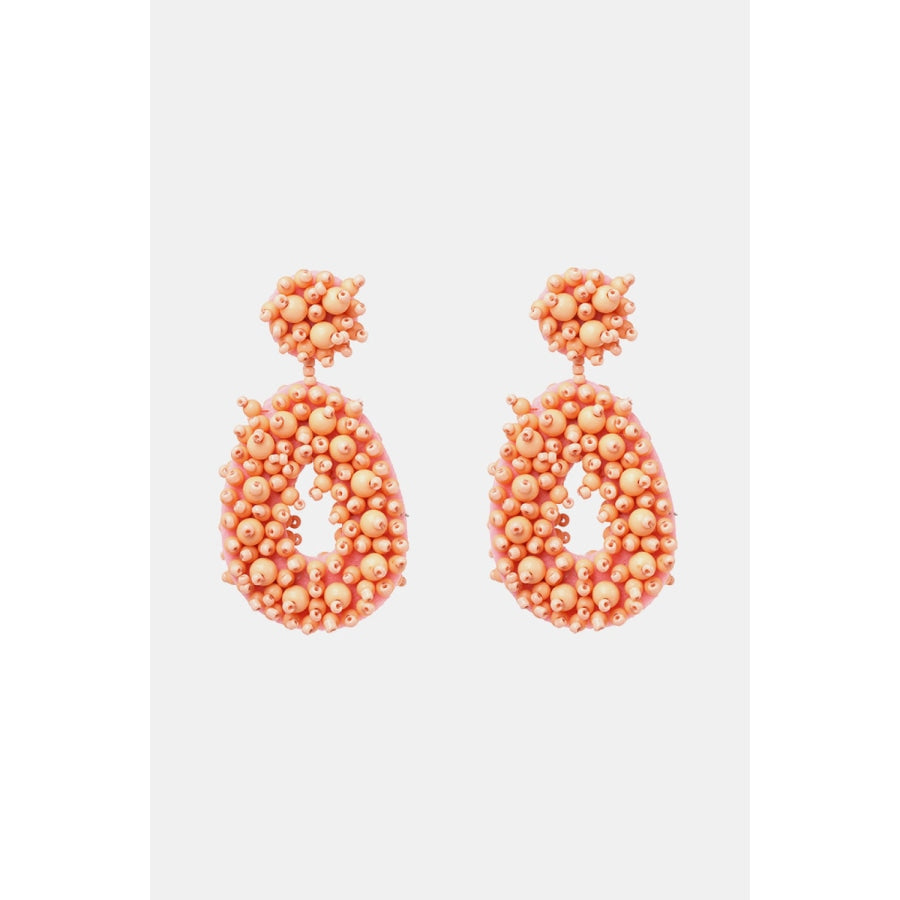 Beaded Dangle Earrings Peach / One Size