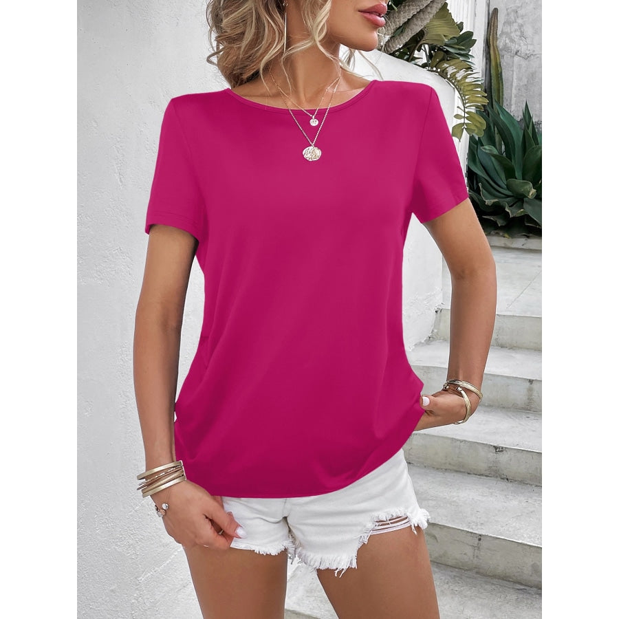 Beads Trim Back Twisted Blouse