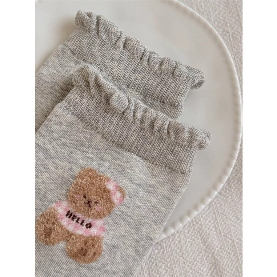 Bear Cotton Crew Socks Apparel and Accessories