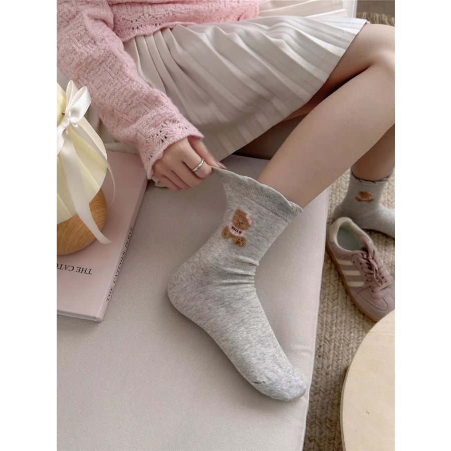 Bear Cotton Crew Socks Apparel and Accessories