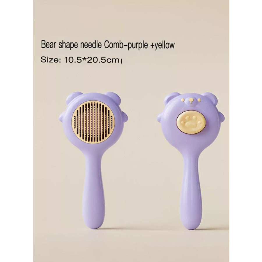 Bear Shape Needle Comb Purple + yellow / One Size Apparel and Accessories