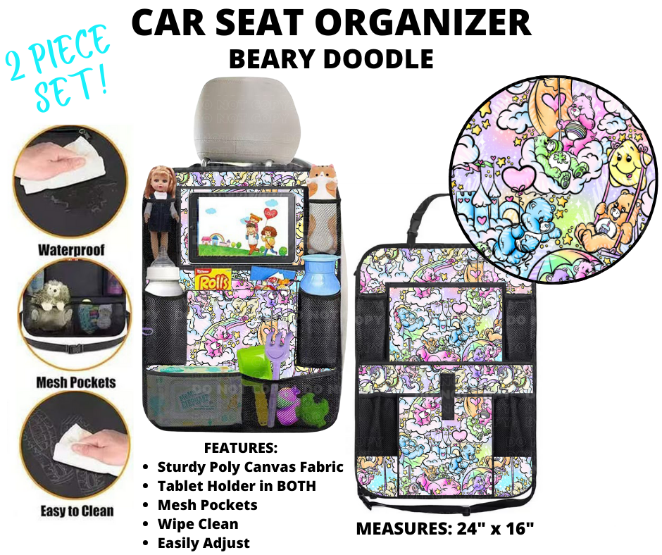 Preorder Custom 2-Piece Car Seat Organisers - Closes 2 Jan - ETA mid Apr 2025