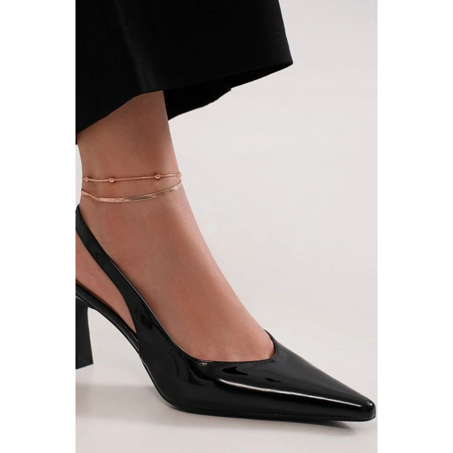 Beast Fashion Faux Leather Point Toe Slingback Pumps Apparel and Accessories