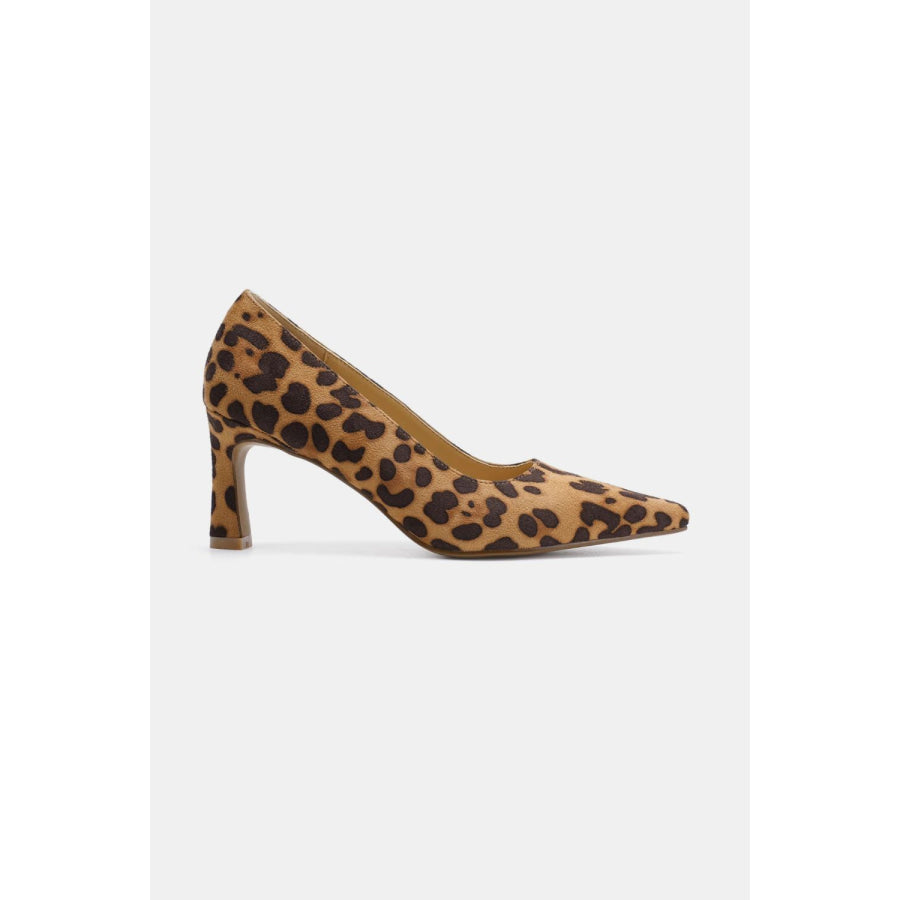 Beast Fashion Faux Suede Leopard Point Toe Pumps Apparel and Accessories