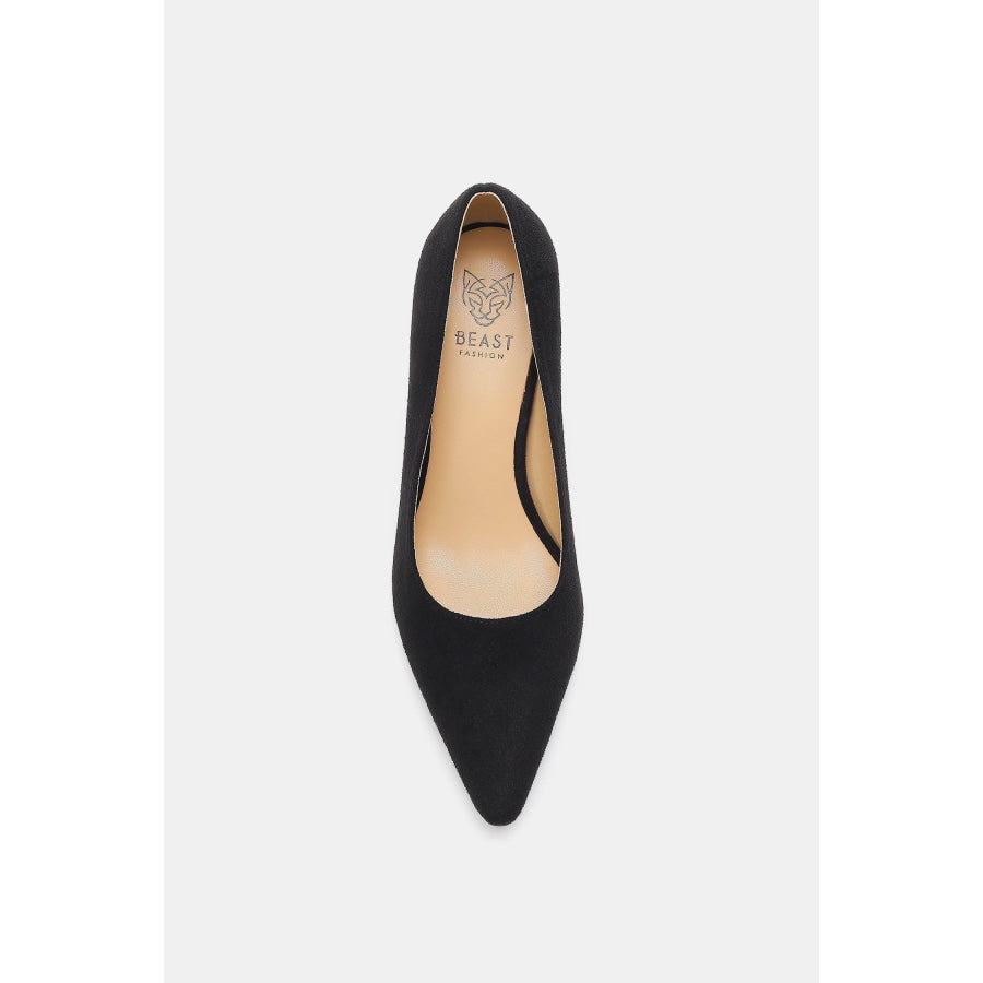 Beast Fashion Faux Suede Point Toe Pumps Apparel and Accessories