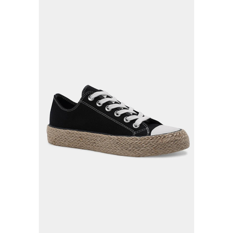 Beast Fashion Lace Up Woven Espadrille Sole Sneakers Apparel and Accessories