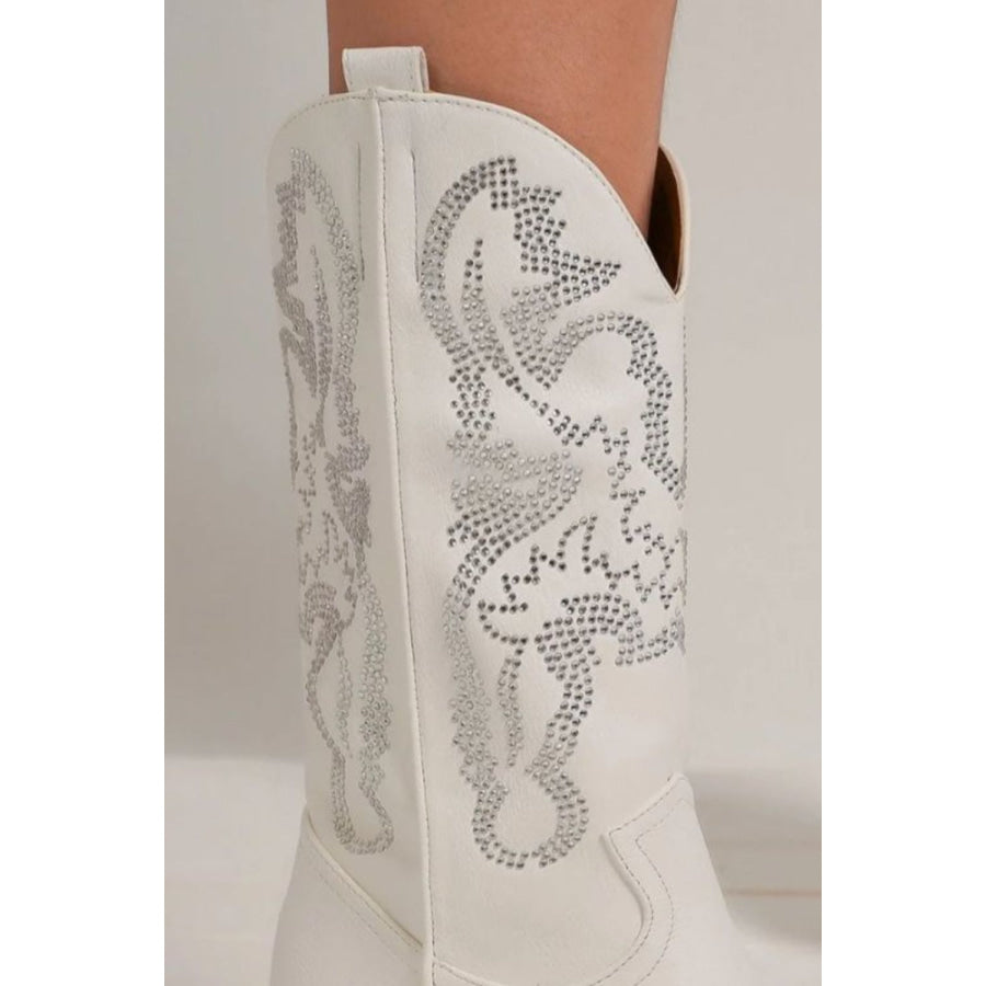 Beast Fashion Rhinestone Detail Point Toe Boots Apparel and Accessories