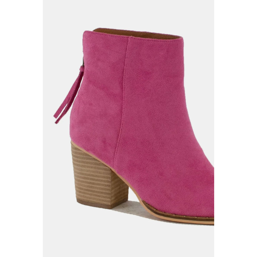 Beast Fashion Suede Point Toe Ankle Booties Apparel and Accessories