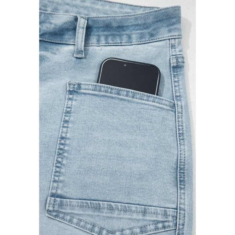 Beau Blue Frayed Cropped Straight Jeans Bottoms/Jeans