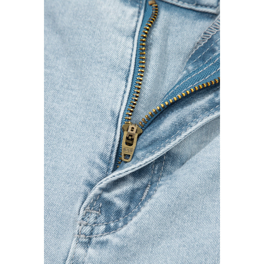 Beau Blue Frayed Cropped Straight Jeans Bottoms/Jeans