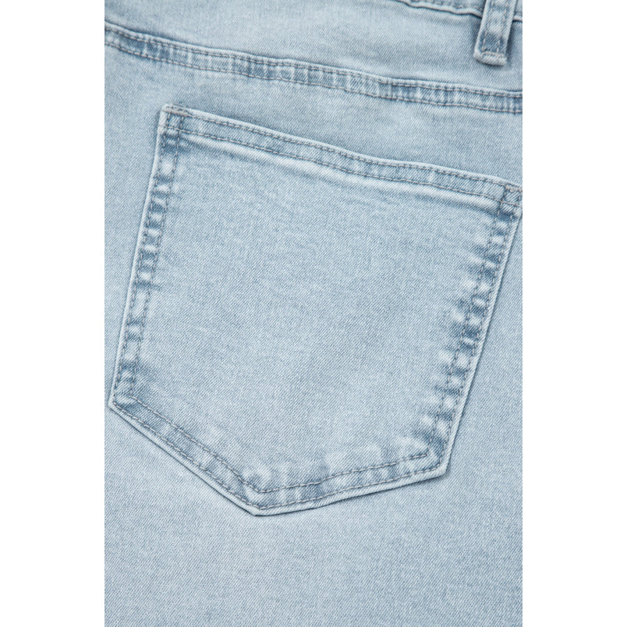 Beau Blue Frayed Cropped Straight Jeans Bottoms/Jeans