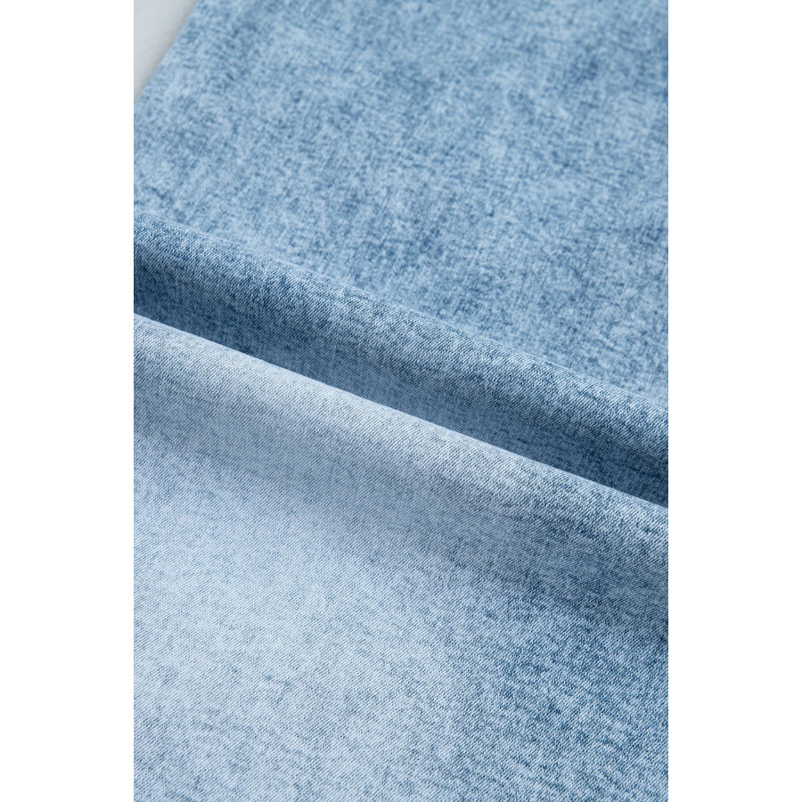 Beau Blue Frayed Studded Detail Wide Leg Pocketed Jeans Bottoms/Jeans
